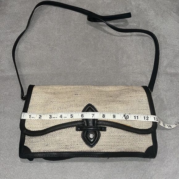 Vintage Brooks Brothers leather and fabric crossbody bag - Picture 4 of 10